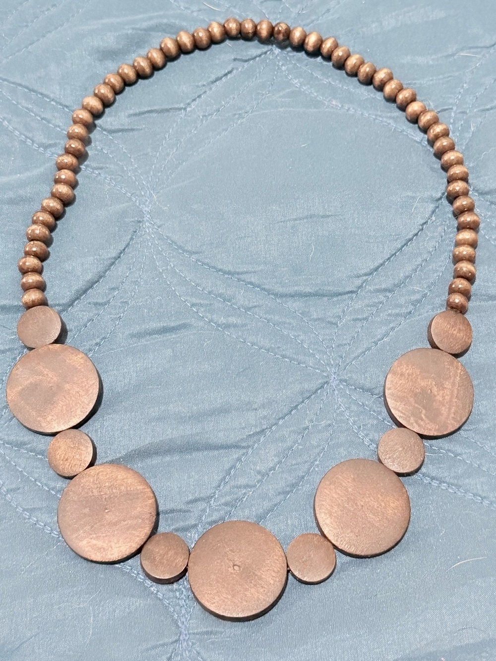 Wooden Disc Statement Necklace in Brown - Women Jewelry